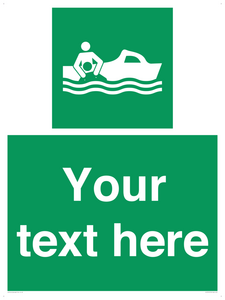 Custom sign safe condition Rescue boat